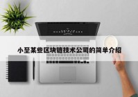 小至某些区块链技术公司的简单介绍